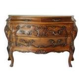 Commode tombeau en noyer style Louis XV, XXème