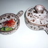 Set of brown and grey lava-style cassolettes
