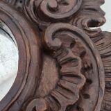 Miroir en bois sculpté Espagne années 1940 44x65cm