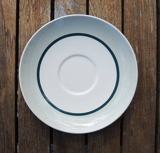 6 Old Gien Earthenware Saucers