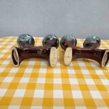 Pair of earthenware candlestick with two branches