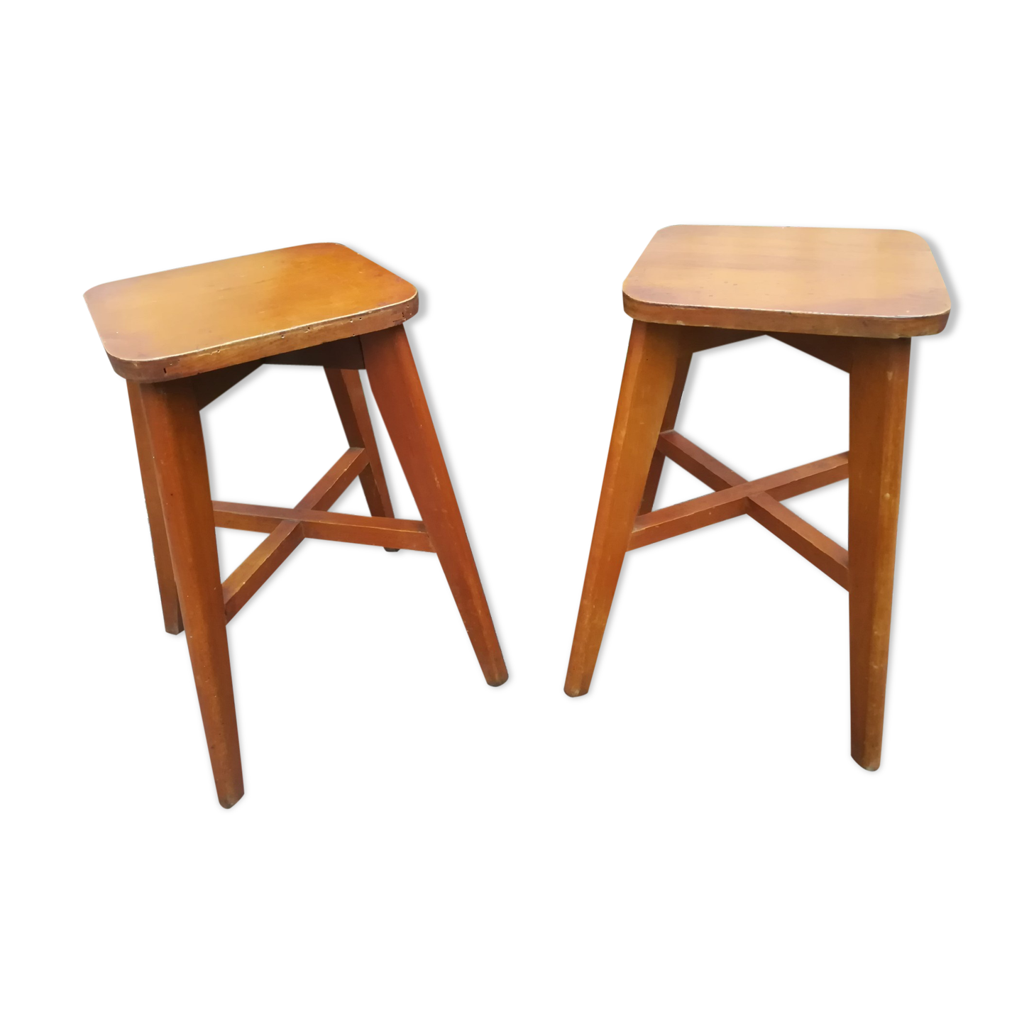 Pair of stools wood 50 years