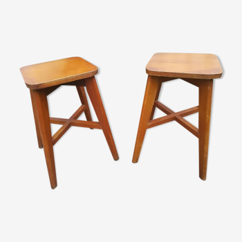 Pair of stools wood 50 years