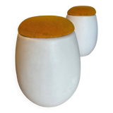 Paire de poufs/tabourets-coffre œufs Allibert