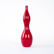 Red ceramic vase, Danish design, 1970s, made in Denmark