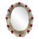 Venetian Murano Glass Oval Red Floral Wall Mirror – Hand-Carved Italian Art
