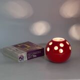 Vintage Red Ceramic Lamp Handcrafted in Italy, 1970s