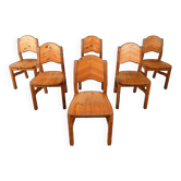 Chaises à repas vintage en pin - 1970