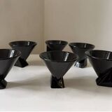 Black coffee cups designed by Pierre Casenove Studio Salins, Memphis style