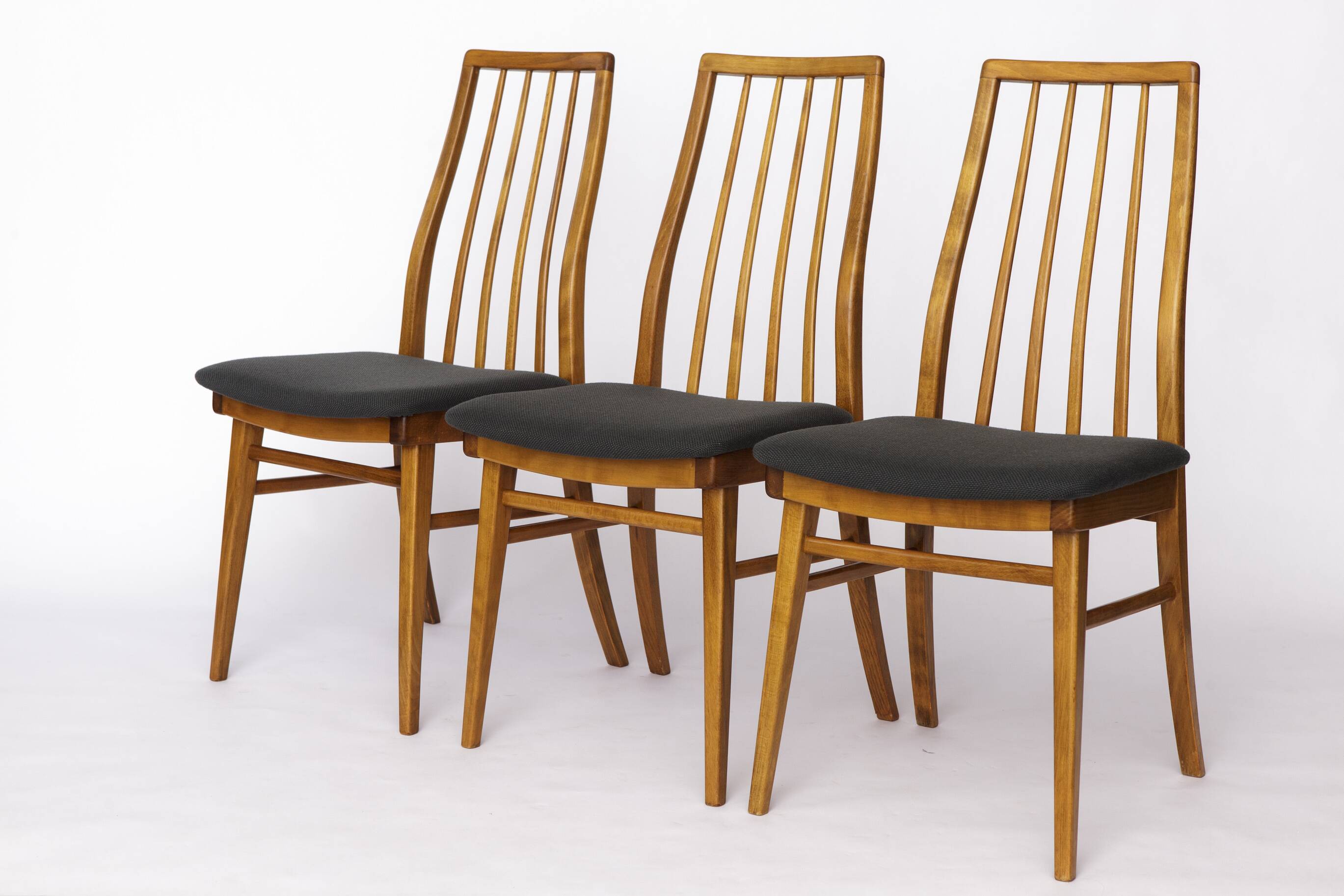 Set of 4 Vintage German Dining Chairs – 1960s/1970s Mid Century Beechwood C