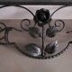 Art Deco wall-mounted coat rack/shelf in wrought iron