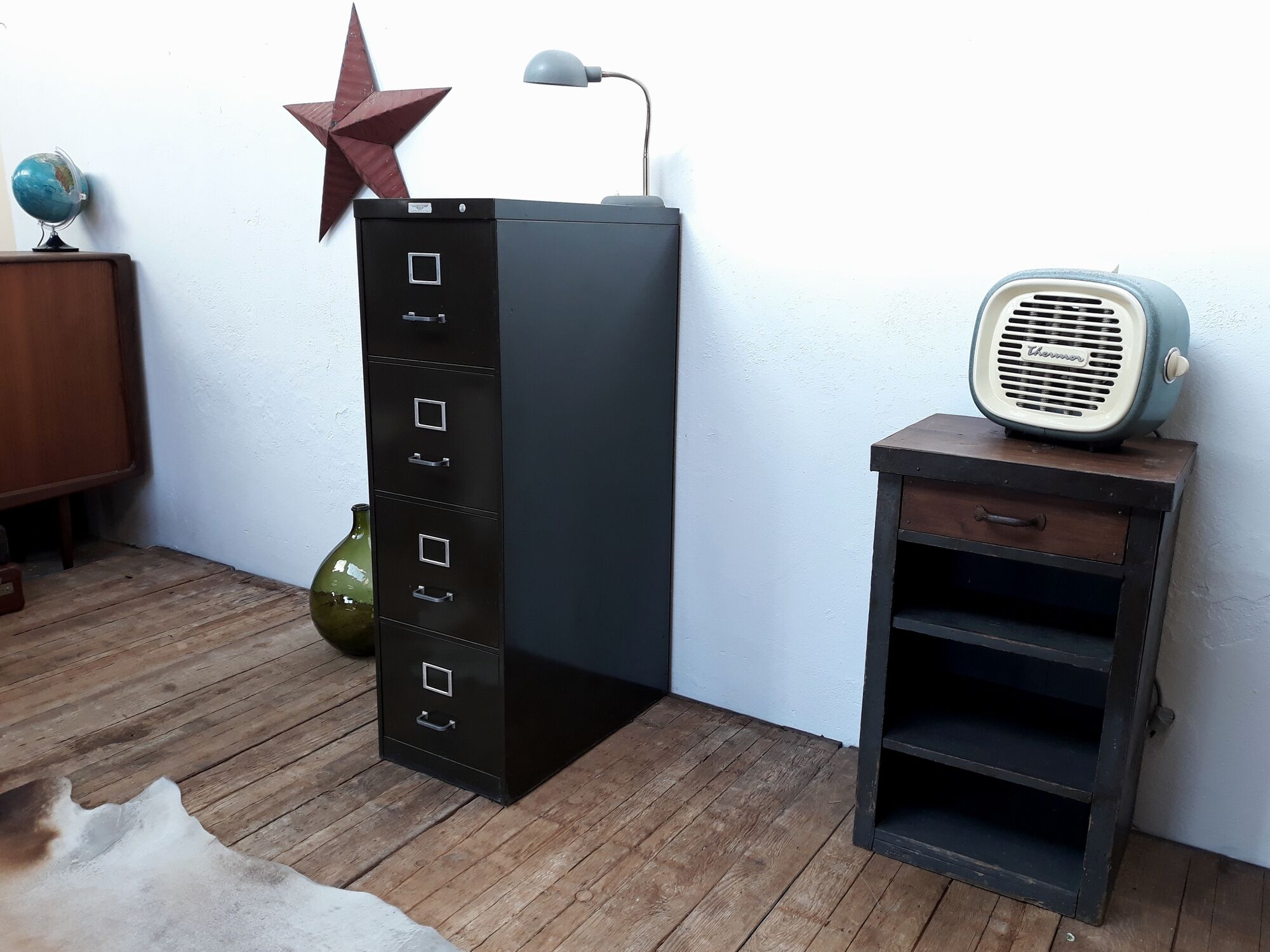 Industrial furniture metal drawers YAC 1950 vintage