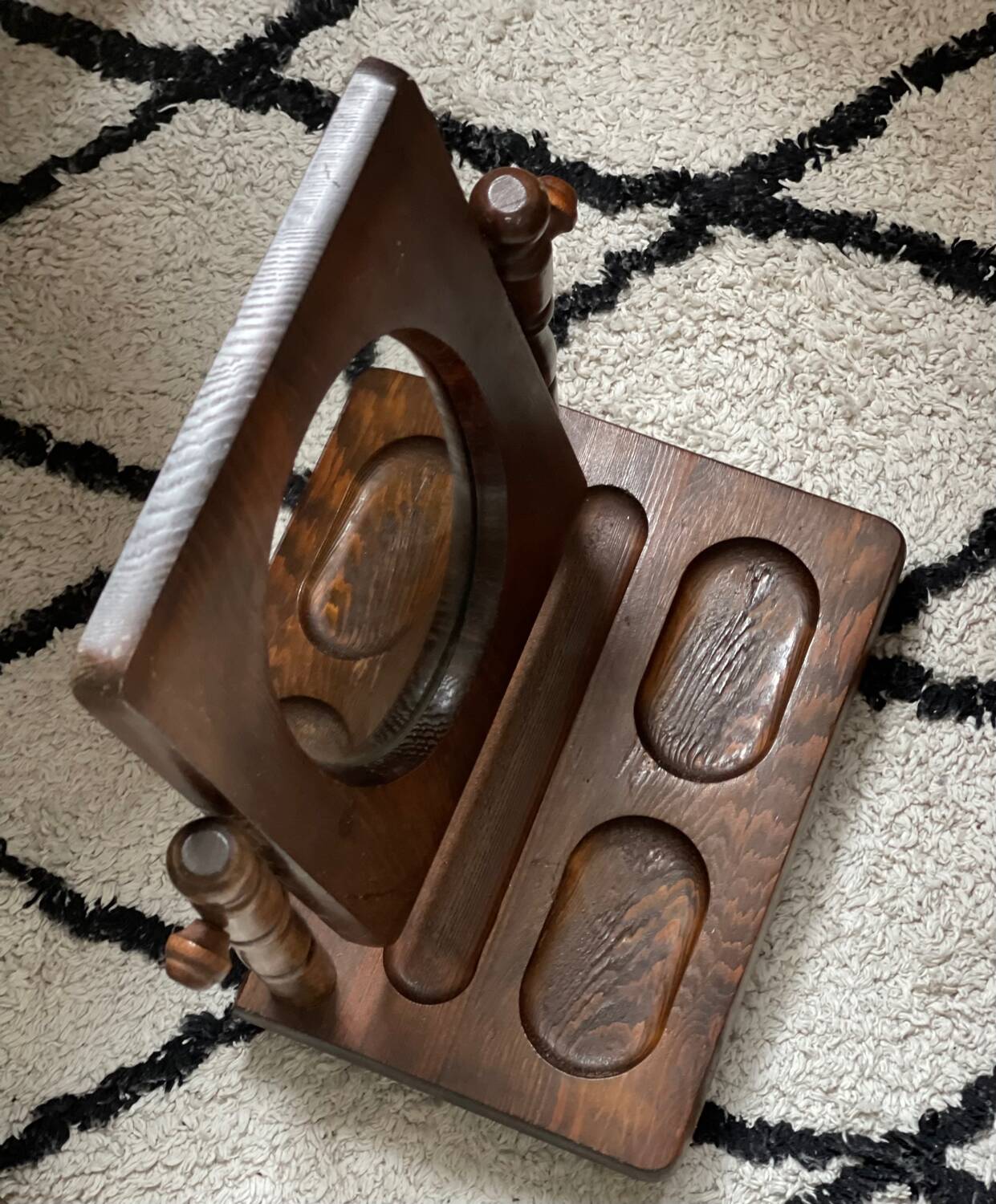 Wooden table mirror