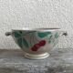 Earthenware bowl, café au lait bowl, antique, France, cherries.