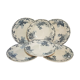 Set of 6 flat earthenware plates from Choisy le Roi model Floreal, iron earth.