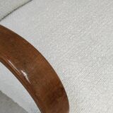 Pair of Jaroslav Smidek armchairs for Ton Bystrice restored in white buckle 1960