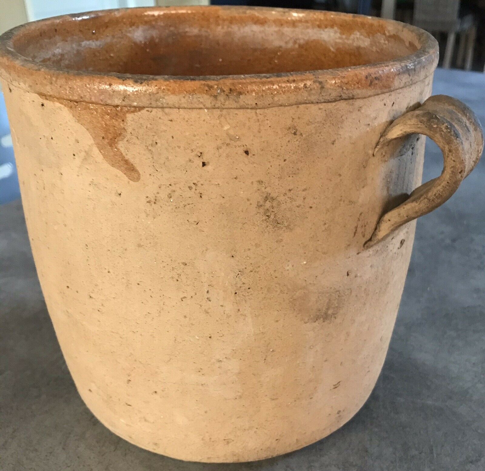 Pot a graisse terre cuite intérieur vernissé orangé sud ouest-