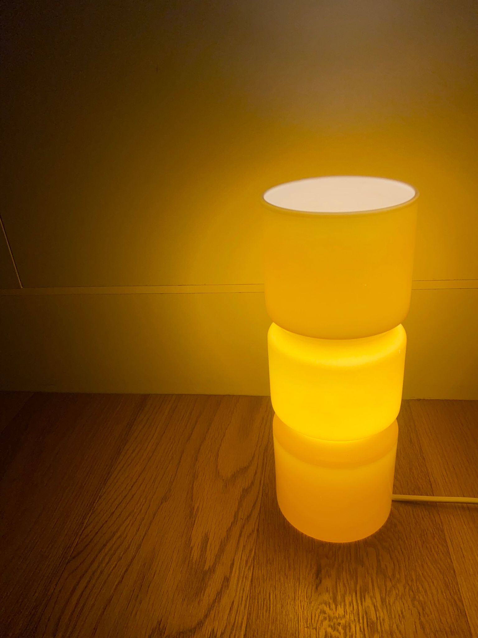 Fitz lamp in yellow glass Habitat vintage cylinder tube lamp