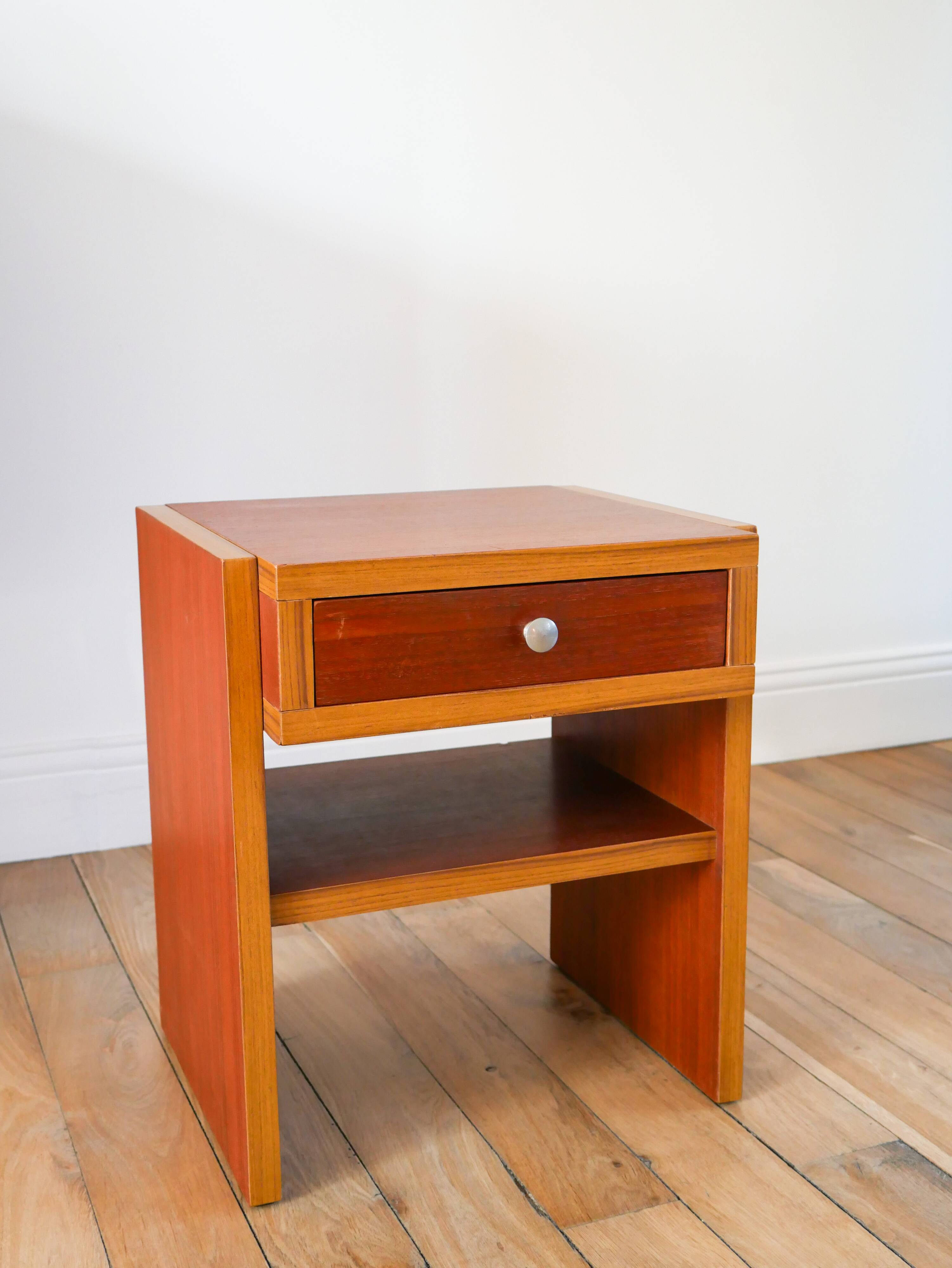 Small teak bedside table, Mid-Century, 1960