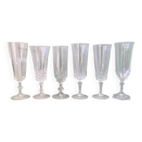 6 dissimilar champagne flutes