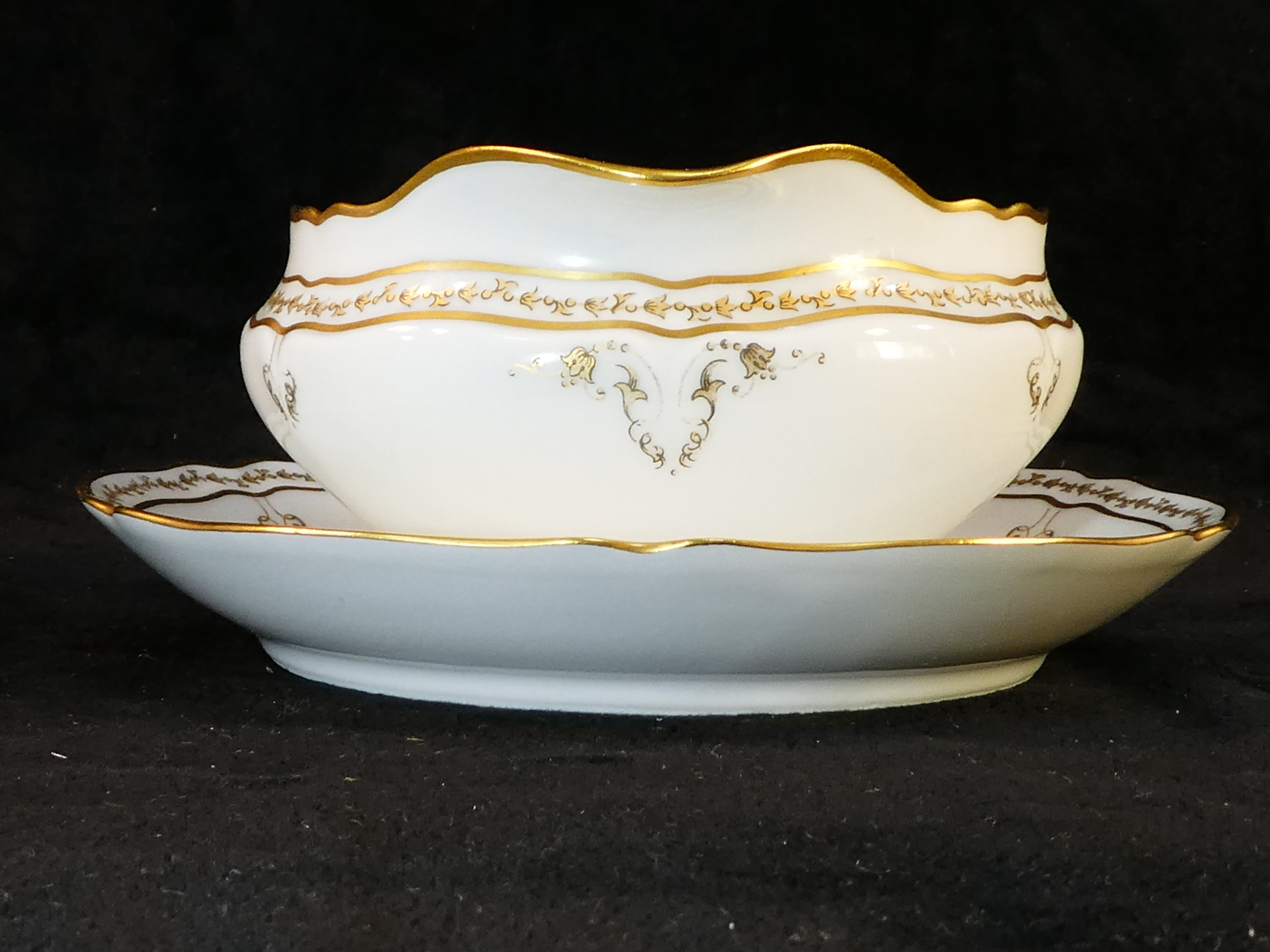 Porcelain sausage of Limoges giraud gilded hand painted