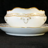 Porcelain sausage of Limoges giraud gilded hand painted