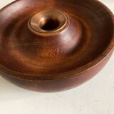 Candle holder in teak and coppery brass Scandinavian mid century modern