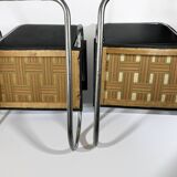 Pair of 1930s - 40s Bauhaus Cantilever Armchairs – Tubular Steel, Wooden Arms