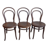 Set of three Thonet bistro chairs, 1970s.