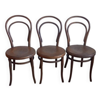 Set of three Thonet bistro chairs, 1970s.