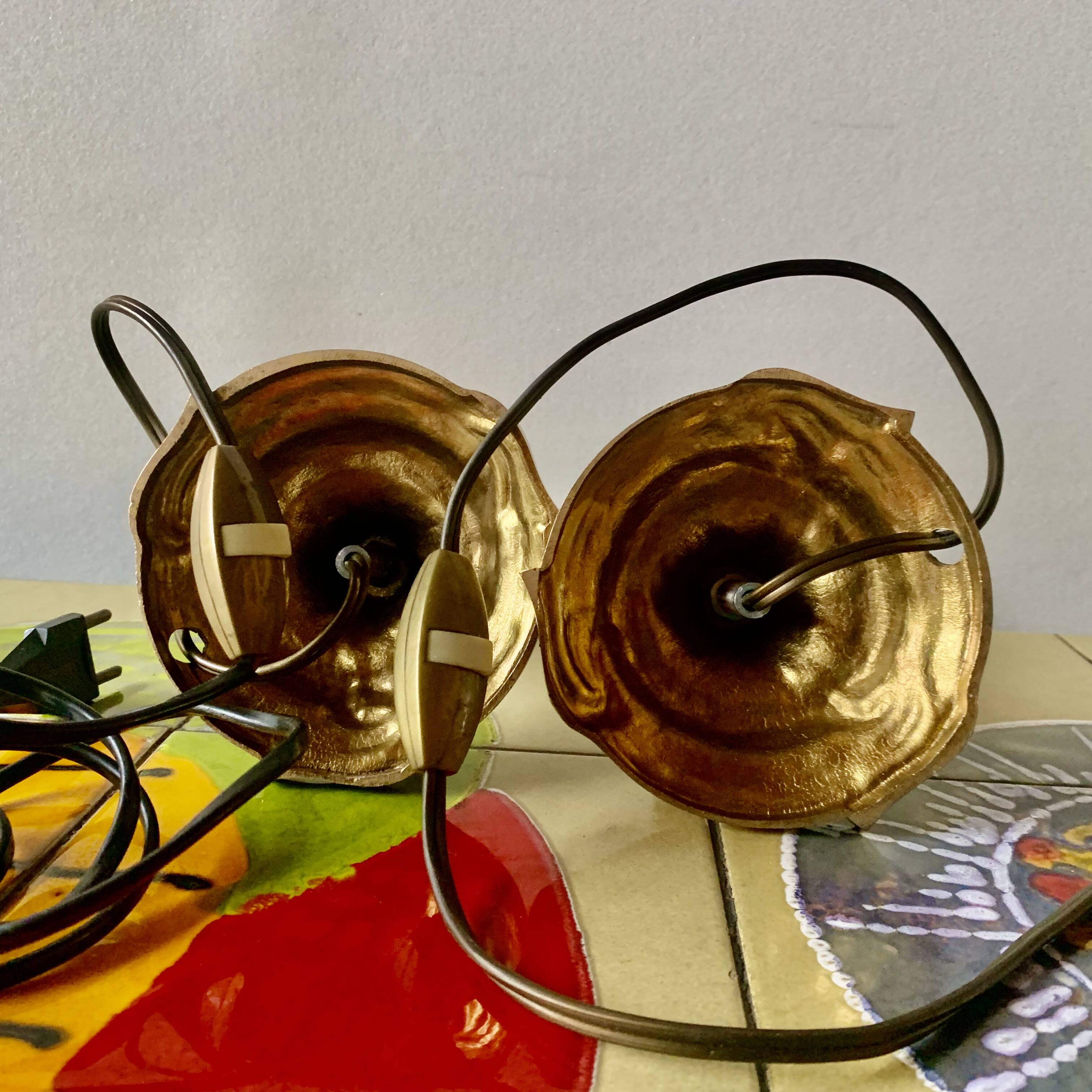 Pair of vintage brass lamps