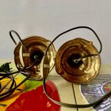 Paire de lampes en laiton vintage