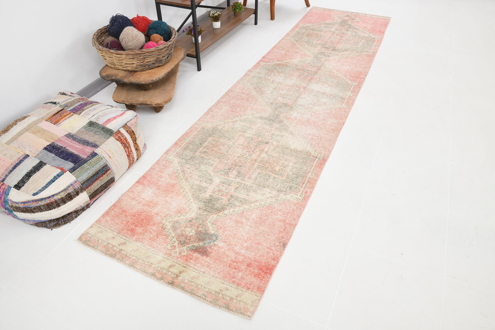 3x12 rustic red turkish runner rug, 88x364cm