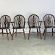 Magnifiques chaises de salle à manger de style Windsor en anglais, ensemble de 4.