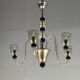 Venetian chandelier in gold and dark blue Murano glass, 5 light arms, circa 1960