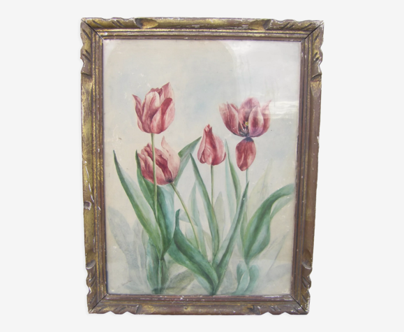 Tableau de fleurs vintage