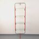 Modular bookshelf in vintage Bauhaus style, red metal, chrome.