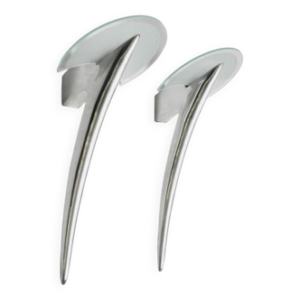 Taller Uno Joan Auger Wall lamp (2) Alien Polished Aluminum- MOMA 1980