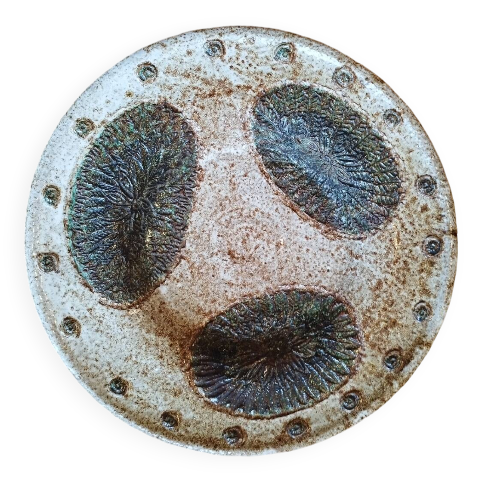Enamelled ceramic dish by Albert Thiry in Vallauris