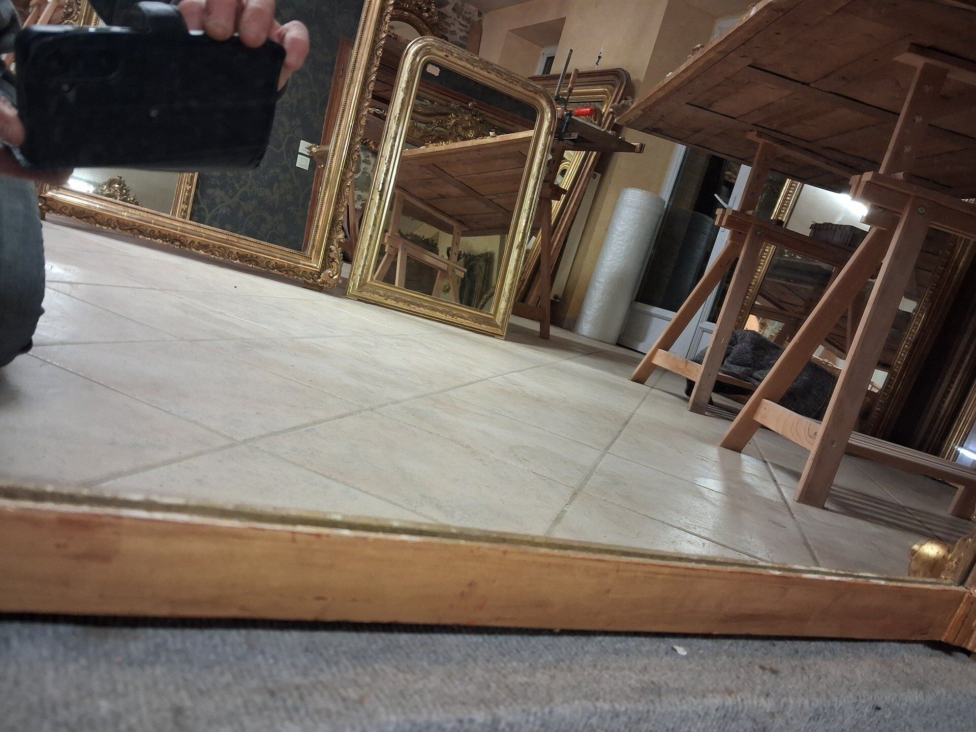 19th century mirror 196 x 140