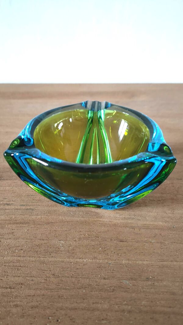 Cendrier sommerso en verre de Murano design années 60