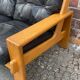 3-seater sofa in oak and leather design Eesko Pajamies for Asko model Bonanza 1970