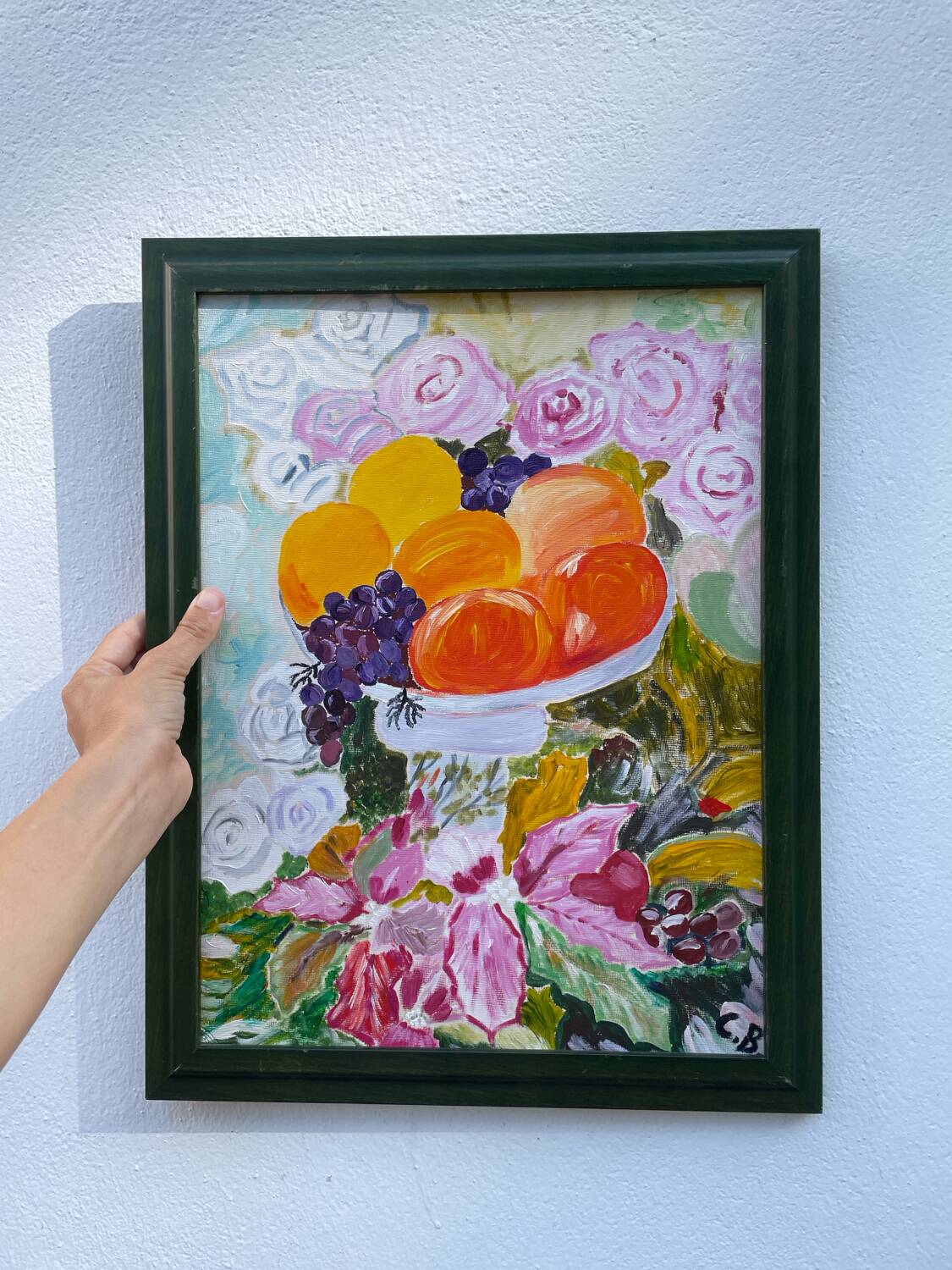 Peinture bouquet de fleurs tableau signé