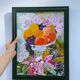 Peinture bouquet de fleurs tableau signé