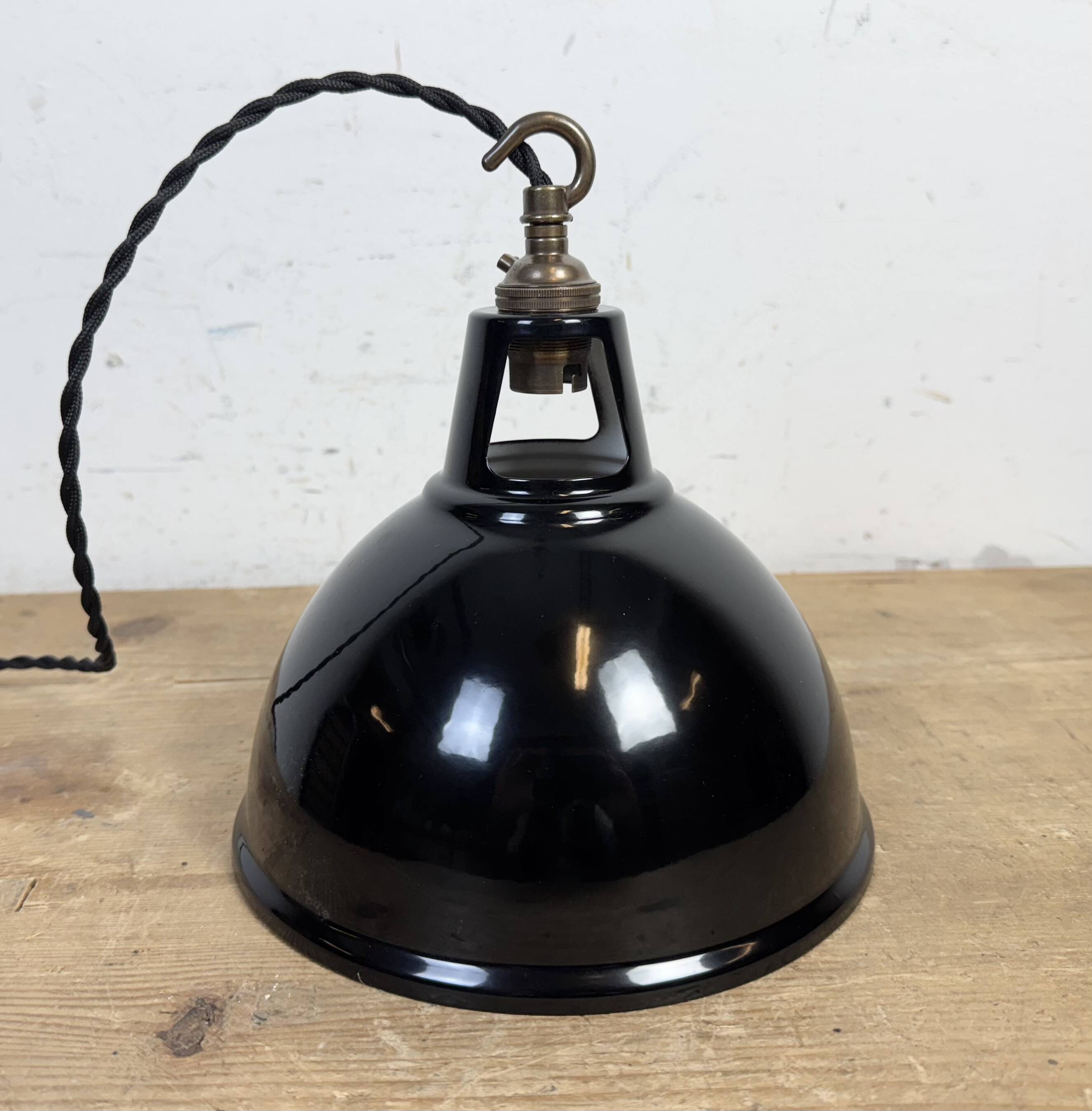 Vintage Industrial Black Painted Pendant Lamp