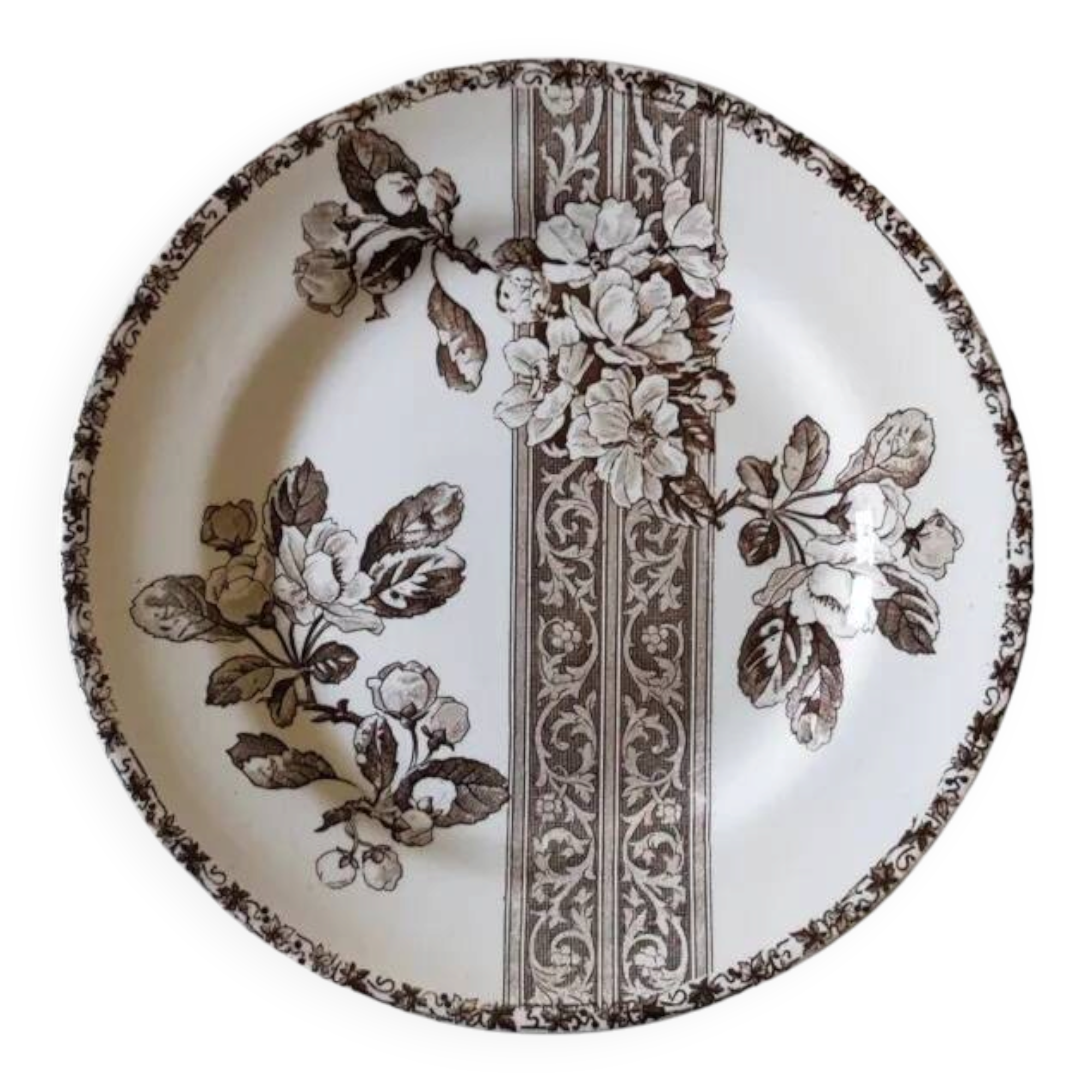 Flat plate iron earth Hawthorn & lace Grand dépôt Émile Bourgeois