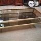 Brass coffee table and smoked glass