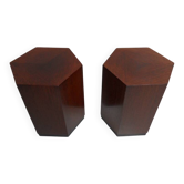 Vintage set of 2 wenge sidetables