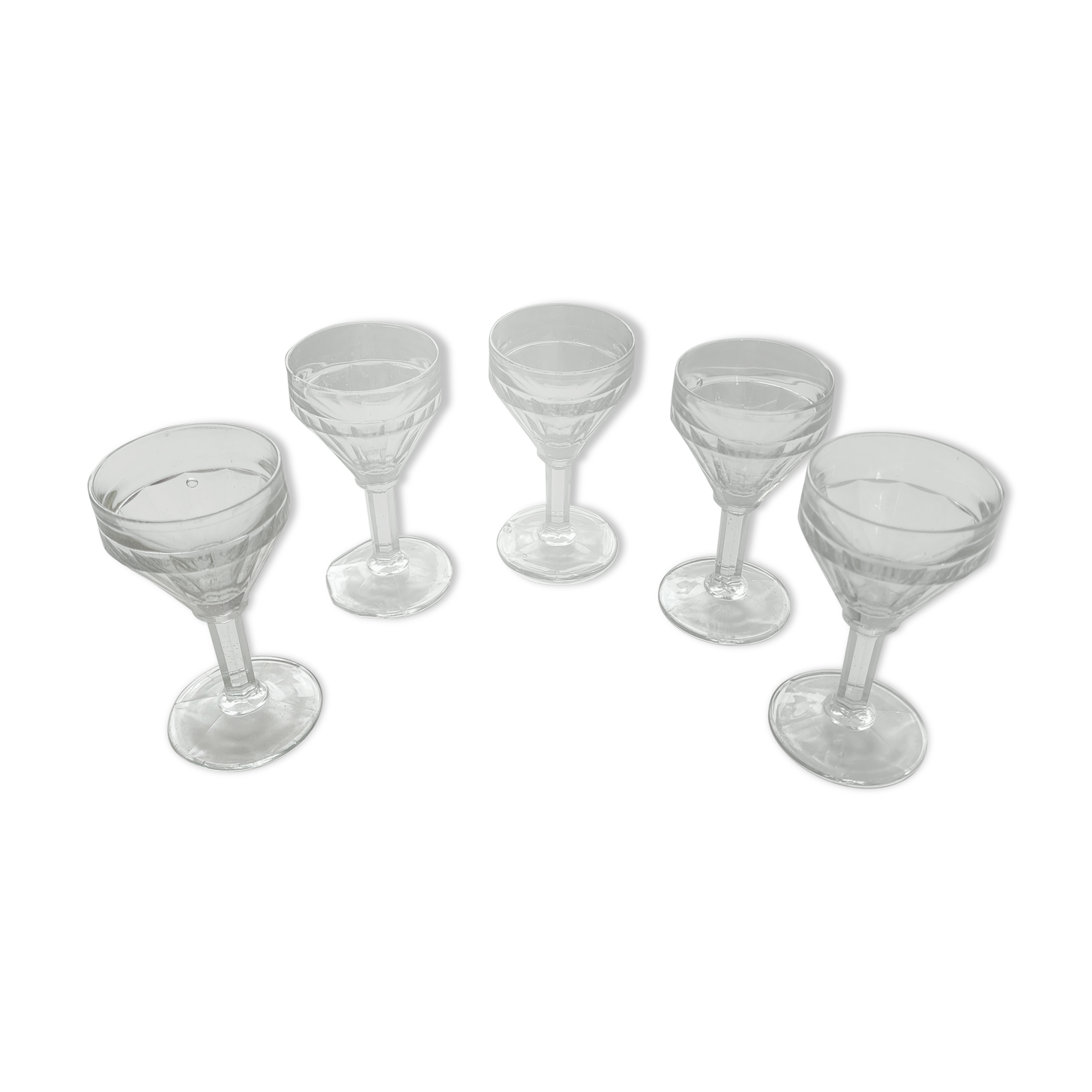 Antique pressed glass liqueur glasses