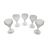 Verres a pied a liqueur en verre pressé  anciens